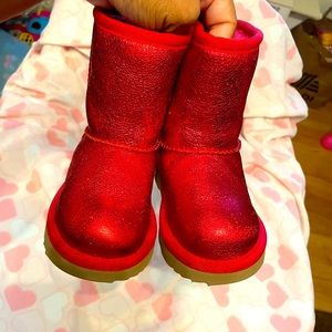 Toddler Girl Ugg Boots Metallic Red